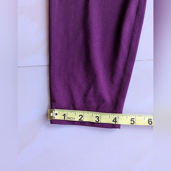 Velocity Womens activewear leggings ankle polyester spandex red wine lightweight - Picture 11 of 13